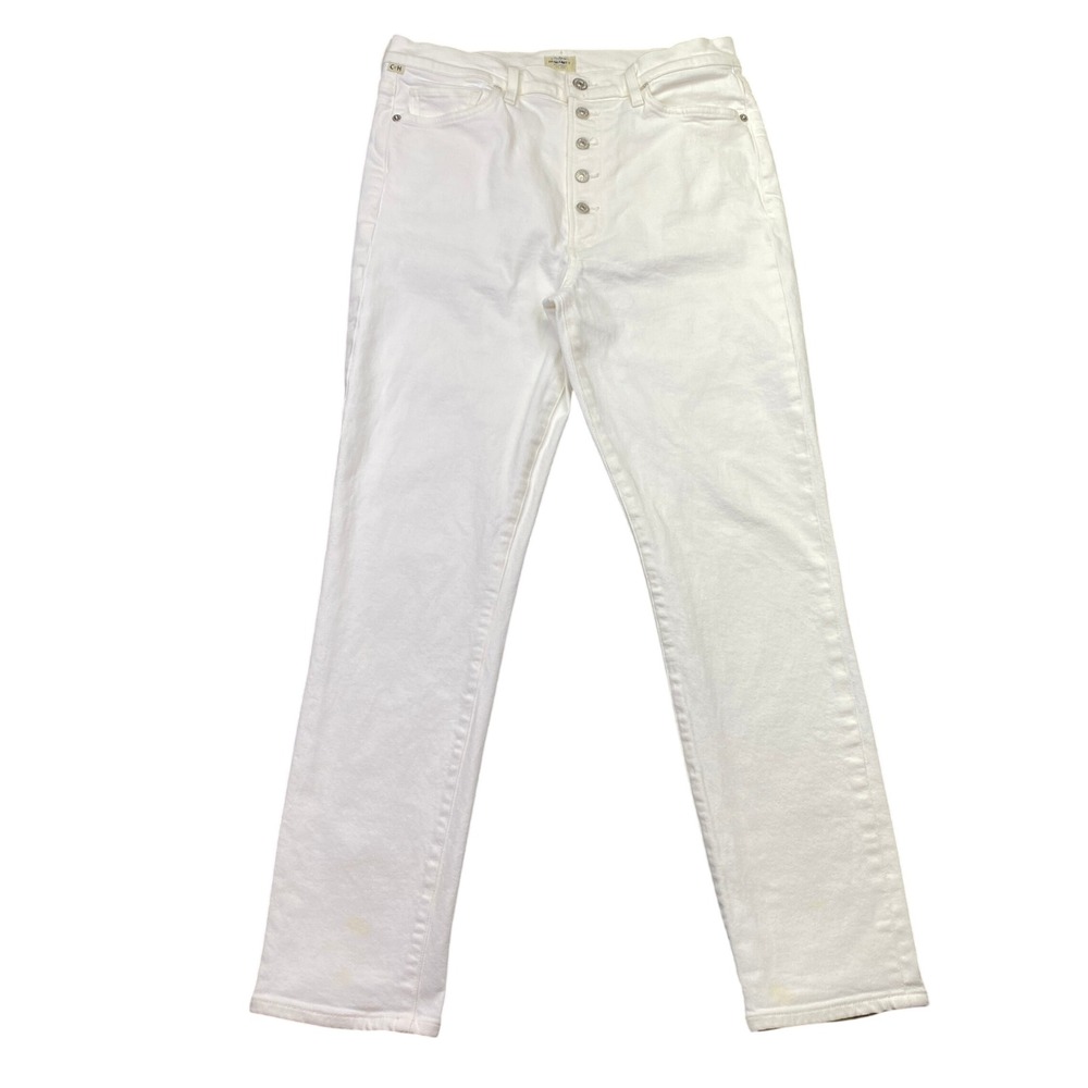 Citizens of Humanity Olivia High Rise Slim Ankle White Jeans Size 30 Grunge